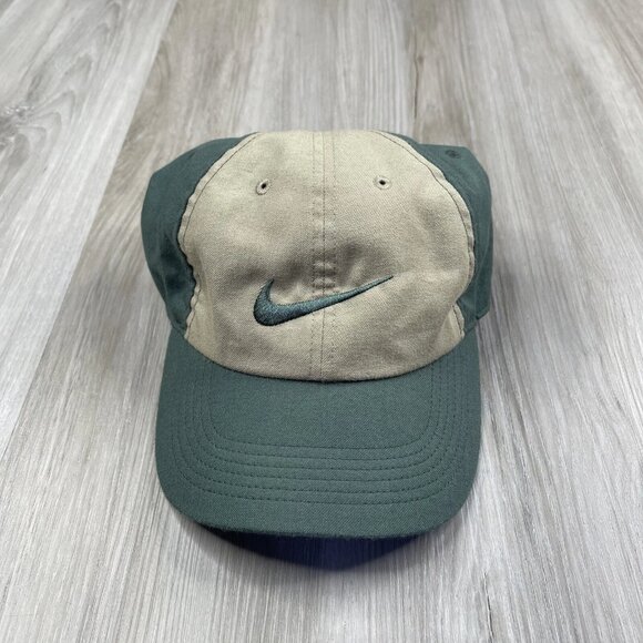 Nike Heritage 86 Adjustable Hat Cap Green Brown One Size Green Swoosh - Picture 1 of 16